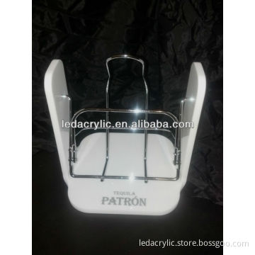 Patron Tequila Acrylic Bottle Cradle Large 1.75 size NEW WHITE Base